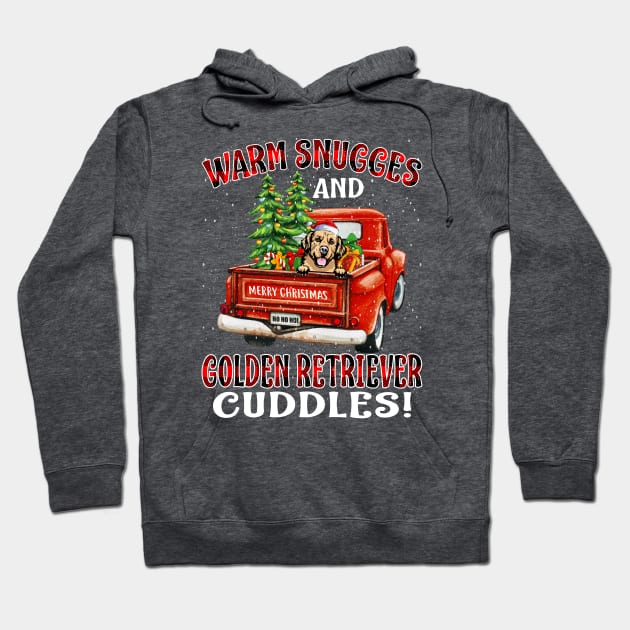 Warm Snuggles And Golden Retriever Cuddles Ugly Christmas Sweater Hoodie by intelus